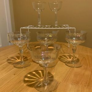 6 Iridescent Wine Glasses